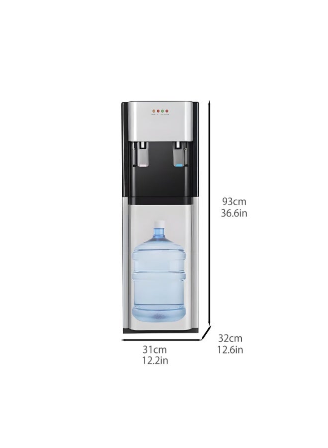 RUIYADA Water Dispenser for 5 gallonBottom-Loading It Features a Boil-Dry Prevention Design Three Temperature Settings, and Durable Stainless Steel Construction Making it Suitable for Home and Office us Gray - Image 3